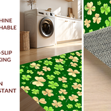 Whimsical Clover Patterned Welcome Mat(Green)
