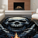 Gothic Floral Skull Motif(Gray)