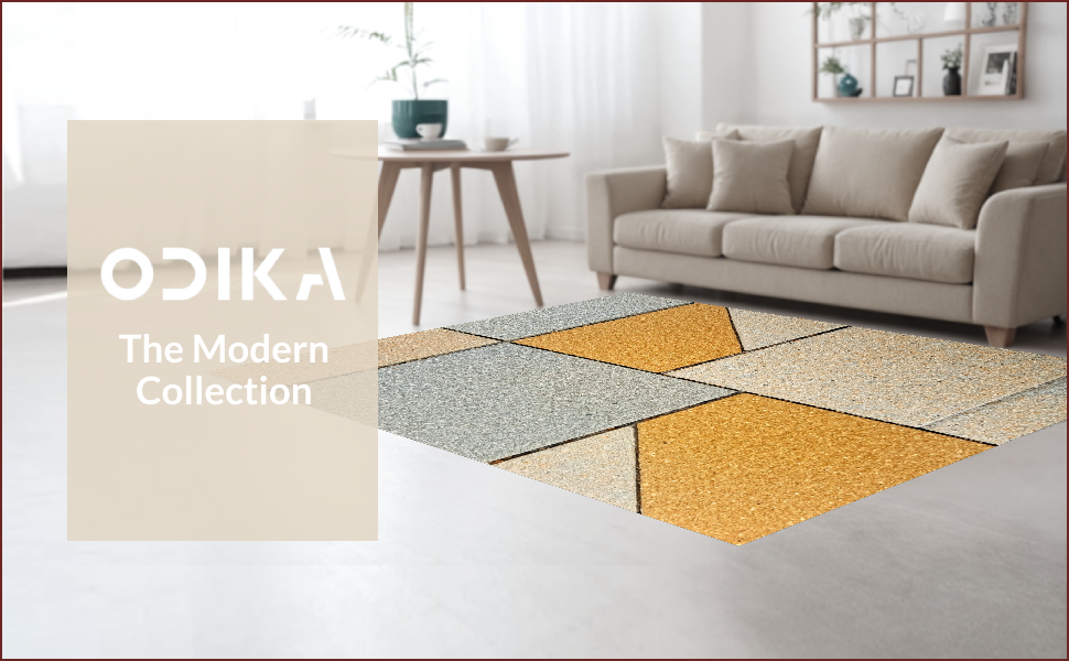 Ultra Soft Area Rug, Non Slip, Stain Resistant, Washable Area Rugs for Living Room, Bedroom, Modern Sandstone Viscose Living Room Rug(Gray) - ODIKA