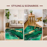 Artful Emerald Swirl Design Element(Green)