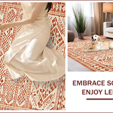 Contemporary Shaggy Geometric Motif(Red)