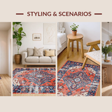 Artisanal Coral Red Symmetrical Motif(Red)