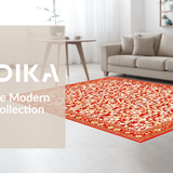 Lively Retro Flower Print(Red)