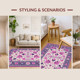 Rustic Purple Tiled Botanical(Ivory)
