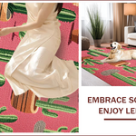 Ultra Soft Area Rug, Non Slip, Stain Resistant, Washable Area Rugs for Living Room, Bedroom, Western Cactus Boot Shaped(Pink) - ODIKA