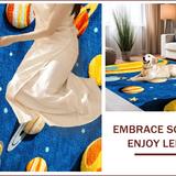 Ultra Soft Area Rug, Non Slip, Stain Resistant, Washable Area Rugs for Living Room, Bedroom, Outer Space Planet Theme(Blue) - ODIKA