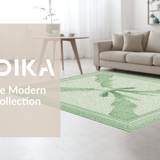 Aesthetic Scallop Bath Mat Boho Bowknot(Green)