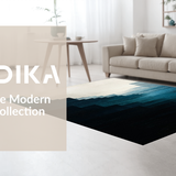 Modern Ombre Striped Design Non Slip Floor Covering(Gray)