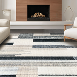 Abstract Black and White Stripe Area(Beige)