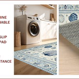 Coastal Shell Motif with Blue Hues(Blue)