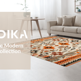 Artful Distressed Geometric Composition(Beige)