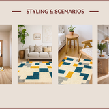 Stylish Space Design Non Slip Classroom Area Mat(Beige)