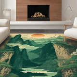 Charming Playful Scenic Print(Green)