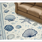 Coastal Shell Motif with Blue Hues(Blue)