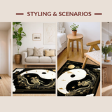 Artful Black and White Dragon Motif(Gold)