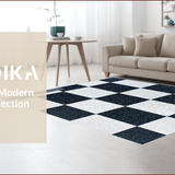 Modern Black and White Shag(Black)
