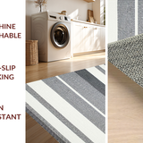 Modern Denim Striped Event Mat(Gray)
