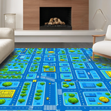Engaging Geometric City Map(Blue)