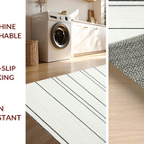 Modern Welcome Stripe Minimalist Layered Entry Accent Mat Decor(Beige)