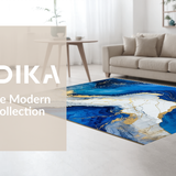 Luxurious Blue and Gold Abstract(Blue)