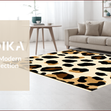 Modern Beige Leopard Print Plush(Brown)