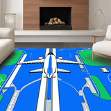 Vibrant Blue Tarmac Adventure Scene(Blue)