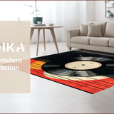 Retro Vinyl Record Entryway Non Slip Door Mat(Black)