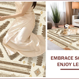Ultra Soft Area Rug, Non Slip, Stain Resistant, Washable Area Rugs for Living Room, Bedroom, Non-Slip Western Tribal Living Room(Beige) - ODIKA