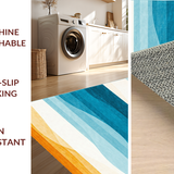 Lively Retro Striped Bath Mat(Blue)