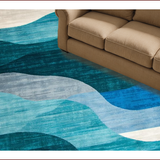Vibrant Teal Grey Geometric Motif(Blue)
