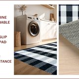 Modern Black White Checkered Plush(Black)