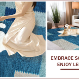 Microfiber Bath Mat with Playful Cat Design(Blue)