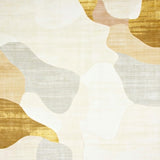 Stylish Beige Area With Cream And Gold Flowing(Beige)