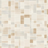 Abstract Mosaic Area with Subdued Neutral Color Blocks and Artistic Flair(Beige)
