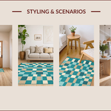 Vibrant Turquoise Geometric Elegance(Blue)
