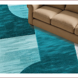 Modern Abstract Low Pile(Blue)