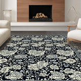 Charcoal Vintage Floral Motif(Black)
