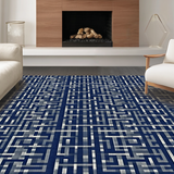 Modern Ogee Design with Contrast(Blue)