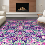 Whimsical Purple Floral Tapestry(Purple)