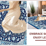 Retro Floral Print Elegance(Blue)