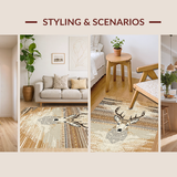 Playful Wildlife Motif Accent(Beige)