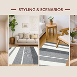 Modern Denim Striped Event Mat(Gray)