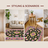Cozy Pastel Floral Elegance(Black)