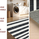 Minimalist Striped Area Reversible Door Mat Style(Black)