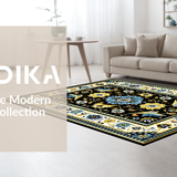 Striking Folk Art Floral Theme(Black)