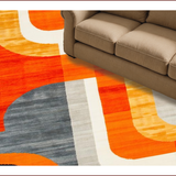 Retro Vibrant Abstract Curves(Orange)