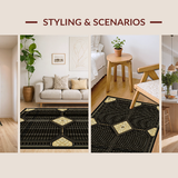 Elegant Black Floral Tile Arrangement(Black)