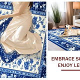 Traditional White Porcelain Floral Design(Blue)