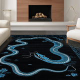Striking Monochrome Snake Illustration(Blue)