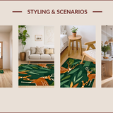Abstract Green Jungle Playroom Non Slip(Green)